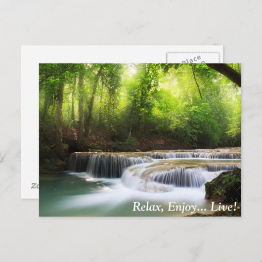 Wasserfall Postkarte (Vorne/Hinten)