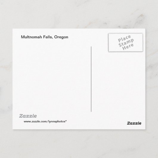 Wasserfall Postkarte (Rückseite)