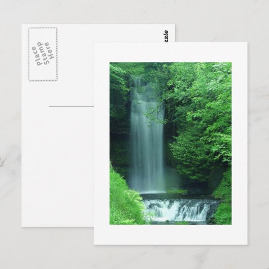 Wasserfall Postkarte (Vorne/Hinten)