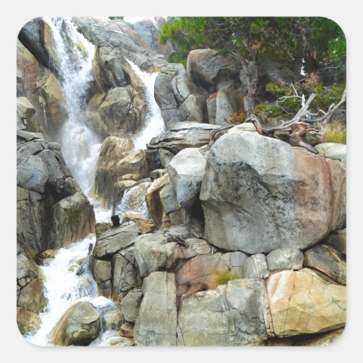 Wasserfall Quadratischer Aufkleber (Vorderseite)