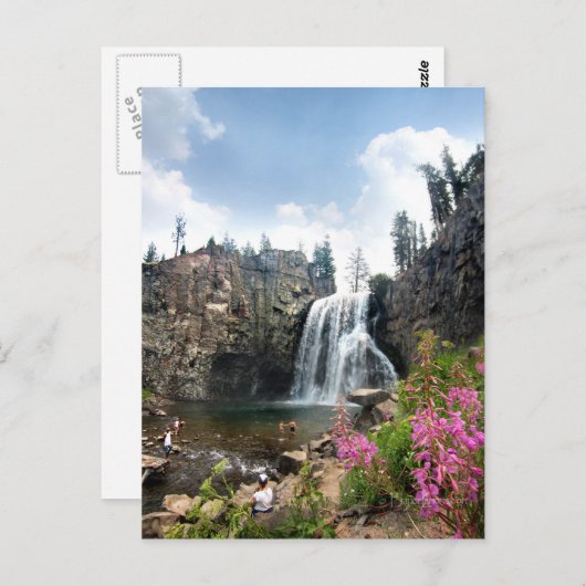 Wasserfall Rainbow Falls - Devils Postpiel - Sierr Postkarte (Vorne/Hinten)