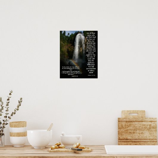 Wasserfall & Regenbogen Hilfe von Gott drucken Poster (Küche)