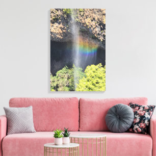 Wasserfall-Regenbogen Leinwanddruck