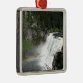 Wasserfall-Regenbogen Silbernes Ornament (Rechts)