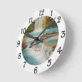 Wasserfall Runde Wanduhr (Winkel)