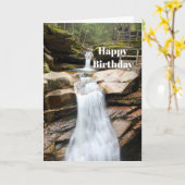 Wasserfall Sabbaday Weißes Gebirge Foto Geburtstag Karte (Gelbe Blume)