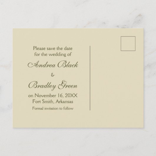 Wasserfall Save the Date Postkarte (Rückseite)