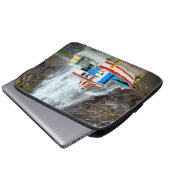 Wasserfall & Schiff, Chile Laptopschutzhülle (Vorne Knopf)