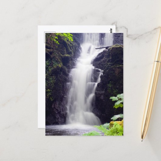 Wasserfall, Schottland Postkarte (Vorderseite/Rückseite Beispiel)