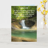 Wasserfall-Schrift John 3:16 Karte (Gelbe Blume)