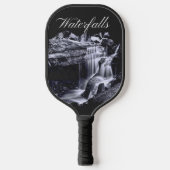 Wasserfall Schwarz/Weiß Pickleball Schläger (Vorderseite)