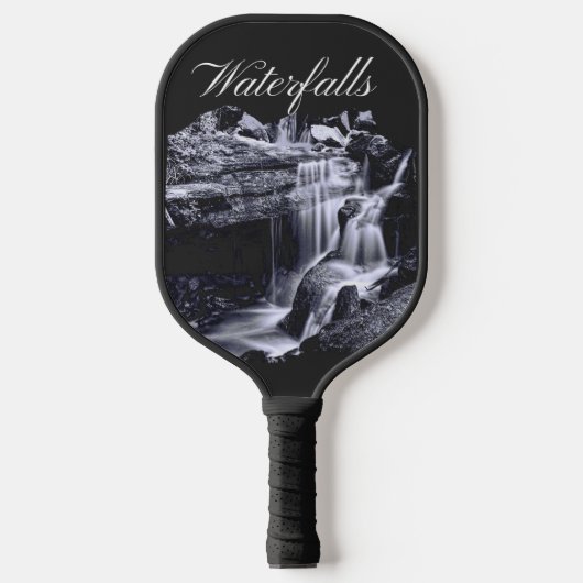Wasserfall Schwarz/Weiß Pickleball Schläger (Vorderseite)