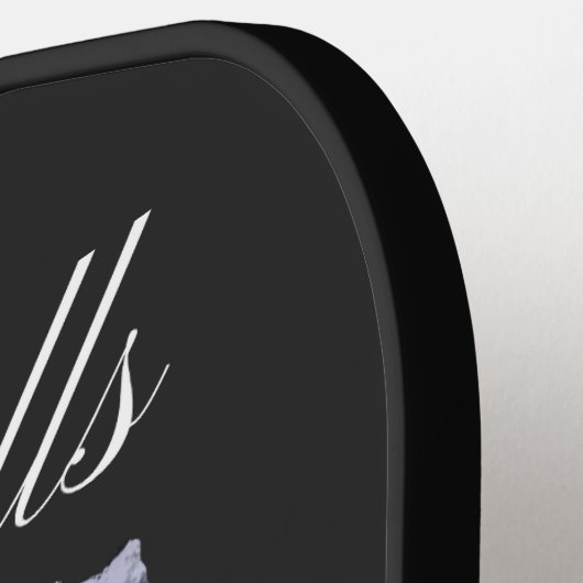 Wasserfall Schwarz/Weiß Pickleball Schläger (Linke Seite)