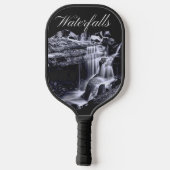 Wasserfall Schwarz/Weiß Pickleball Schläger (Rückseite)