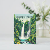 Wasserfall Sekumpul Indonesien Postkarte (Stehend Vorderseite)
