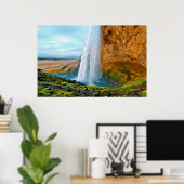 Wasserfall Seljalandsfoss in Island Poster (Heimbüro)