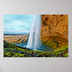Wasserfall Seljalandsfoss in Island Poster
