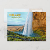 Wasserfall Seljalandsfoss in Island Postkarte (Vorne/Hinten)