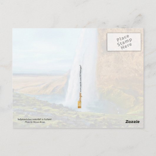 Wasserfall Seljalandsfoss in Island Postkarte (Rückseite)