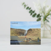 Wasserfall Skógafoss, Island Postkarte (Stehend Vorderseite)