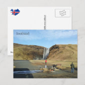 Wasserfall Skógafoss, Island Postkarte (Vorne/Hinten)