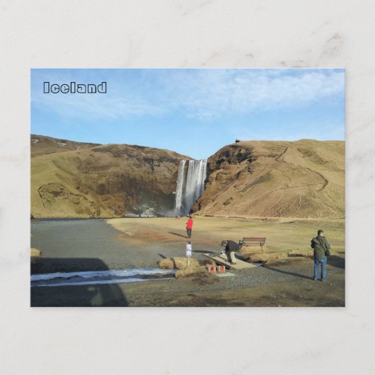 Wasserfall Skógafoss, Island Postkarte (Vorderseite)