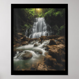 Wasserfall-Stil Leben_ Pastellfälle und Naturaufru Poster