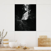 Wasserfall Šum in Schwarz/Weiß Poster (Küche)