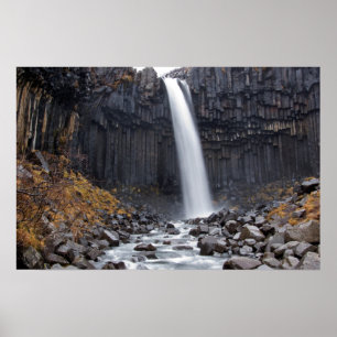 Wasserfall Svartifoss in Island-Poster Poster