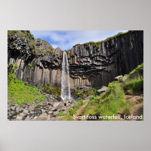 Wasserfall Svartifoss, Island Poster (Vorne)