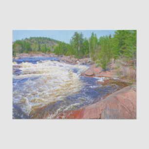 Wasserfall Szenerie Schöne Grüne Bäume Landschaft Seidenpapier