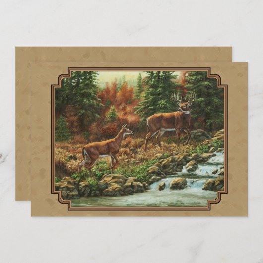 Wasserfall Tan Einladung (Vorne/Hinten)