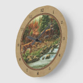 Wasserfall-Tan Große Wanduhr (Winkel)