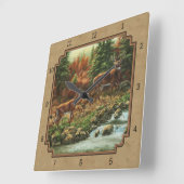 Wasserfall Tan Quadratische Wanduhr (Winkel)