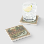 Wasserfall Tan Steinuntersetzer (Seitenansicht)