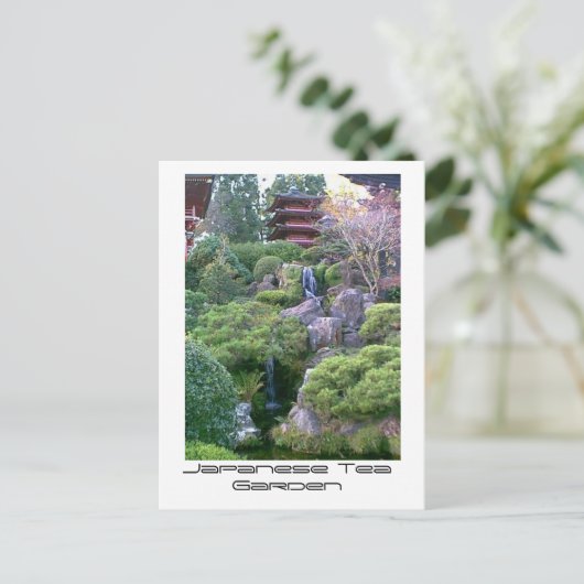 Wasserfall Tea Garden Postkarte (Stehend Vorderseite)