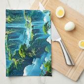 Wasserfall Trek Kingdom Dream Geschirrtuch (Viertel Falte)