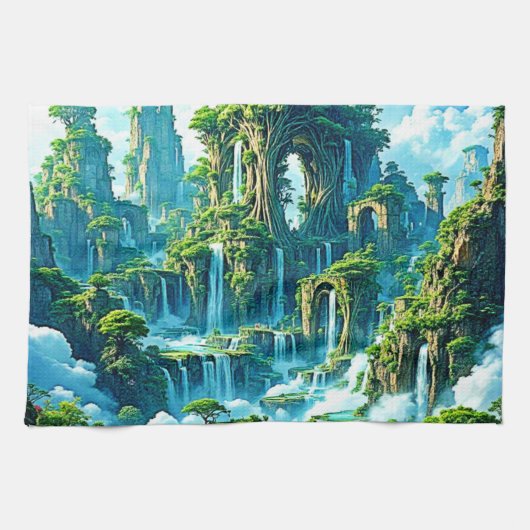 Wasserfall Trek Kingdom Dream Geschirrtuch (Horizontal)