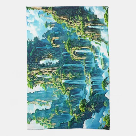 Wasserfall Trek Kingdom Dream Geschirrtuch (Vertikal)