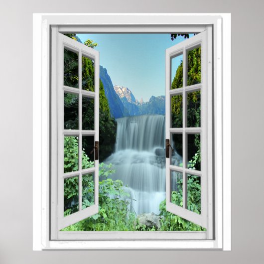 Wasserfall Trompe l'oeil Fake Poster (Vorne)