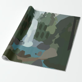 Wasserfall-Tropenwald-Outdoor-Abenteuerparty Geschenkpapier