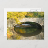 Wasserfall über die Herbstbrücke Postkarte (Vorne/Hinten)