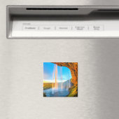 Wasserfall über Felsen Naturfotografie Friedlich Magnet (In Situ (Geschirrspüler))