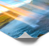 Wasserfall über Felsen Naturfotografie Friedlich Poster (Ecke)
