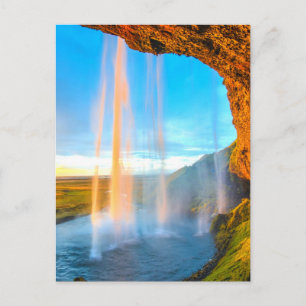 Wasserfall über Felsen Naturfotografie Friedlich Postkarte