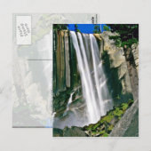 Wasserfall über Felsen Postkarte (Vorne/Hinten)