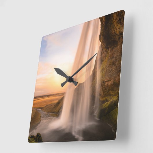 Wasserfall-Uhr Quadratische Wanduhr (Winkel)