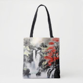 Wasserfall und Ahornbaumfarbe Tasche (Vorderseite)