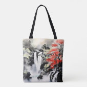 Wasserfall und Ahornbaumfarbe Tasche (Rückseite)