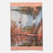Wasserfall- und Berglandschaft Geschirrtuch (Vertikal)